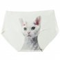 Women\'s Cat Briefs Panties Meow Cat Ice Silk Anti Emptied Seamless Print Realistic Pussy Women Brie