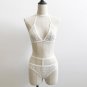 2017New Translucent Hollow Lace Bra Set Women Bandage Push Up Top Bra Triangle Bikini Lingerie+G-str