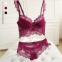 Women\'s Sexy Bra Set Ultra-thin Red Lace Bra Brief Sets Plus size Brassiere Push up Bra and Panties