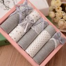 5 Pcs Women\'s Briefs Panties Gift Box Combination Cotton Underwear Bowknot Lady\'s Lovely Underwear