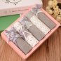 5 Pcs Women\'s Briefs Panties Gift Box Combination Cotton Underwear Bowknot Lady\'s Lovely Underwear
