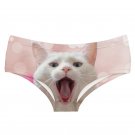 Fashion 3D Print Women Panties Intimates Briefs Interior Mujer Sexy Cute Screaming White Cat Lingeri