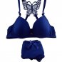 Sexy Women Seamless Bra Sets Push up Front Closure Lace Bra + Panties Underwear B Cup y26