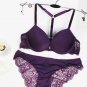 Women French High-end Brand Bra Set Intimates Y-line Gather Straps Sexy Bra Front Closure Bra Set +