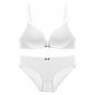 CINOON Lady Solid color bow bra set Underwear 3/4 cup push up brassiere Seamless bra and panty set C