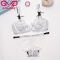 GIRLADY Lace Bra Brief Sets String Female Transparent Sexy Women Underwear Set White Pink Seamless Q