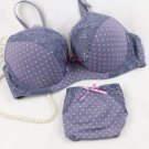 Oioninos 2017 Fashion Women Dot Lace Bra Set Push Up Plunge Bra Sexy Panty Set Feamle bralette Under