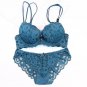 New Sexy Underwear Women Bra Set Lace Flower Lingerie Set Cute Bowknot Vintage Full Embroidery Push