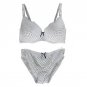 2017 Women Fashion Bra Set Push Up Plunge Vs Dot Printed Underwire Everyday Underwear C Cup Lingerie