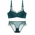 2017 Sexy Women Lace Lingerie Bra Set Push Up Bra And Panties Sets Embroidery Half Cup Underwear Set