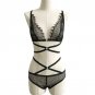 Transparent Lace Bra Set Womens Floral Bralette Bras And Strappy Panties Ladies Underwear Set Sexy L