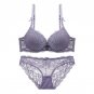 Seven Wish Bras And Panties Women Top Bra Sets Sexy Push Up Brassiere Panties Briefs Purple Pink Gre