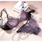 Summer Super Thin Lace Sexy Bra Set Lingerie Floral Push Up Panties Hollow Sweet Transparent Comfy B
