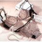 Summer Super Thin Lace Sexy Bra Set Lingerie Floral Push Up Panties Hollow Sweet Transparent Comfy B