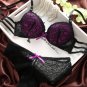 Sexy Lace Cover Women Bra Set Three Quarters Underwire Bra and See-through Bowknot Lace Panty B cup
