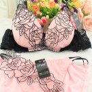 Sexy Women Push Up Bra and Panty Underwear Embroidery Lace Underwire Lingerie Sets