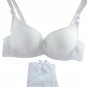 Sexy Womens  Underwear Satin Print Bow Lace Embroidery Bra Push Up Sets/Panties Cup size B 32 34 36 