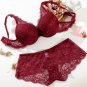 Fashion thin thick female underwear sexy lace small adjustable push up bra set v sexy lingerie and p