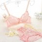 Lady Sexy Underwear Lace Embroidery Satin Print Push Up Bra/Panties Set