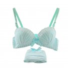 Women 3/4 Cup Girls Sexy Striped Wire Free Bra + Panties Briefs Sets Underwear Sexy Girls Lingerie