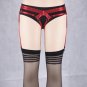 JLX.HARNESS Red Erotic Kinky Panties Fetish Crotchless Harness Lingerie Rave Wear Leg Garters Sexy T