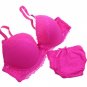 Women Push Up Cup D Print Bra Sets Rose Lingerie Set Appliques bracelet Sexy Underwear Bra Panty Set