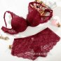 Sexy Mousse Push Up Women\'s Bra Sets Floral Plunge Briefs Underwire Embroidery Bra And Panties Set 
