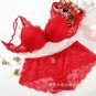 Sexy Mousse Push Up Women\'s Bra Sets Floral Plunge Briefs Underwire Embroidery Bra And Panties Set 