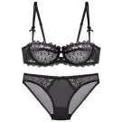 Sexy lace transparent women\'s ultra-thin ABCD cup thin underwear push up bra set plus size girls br