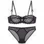 Sexy lace transparent women\'s ultra-thin ABCD cup thin underwear push up bra set plus size girls br