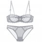 Sexy lace transparent women\'s ultra-thin ABCD cup thin underwear push up bra set plus size girls br