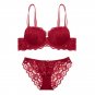 Sexy Lace Embroidery Women Bra Sets Wire Free Push-up Padded Bra Brief Sets French Romantic Intimate