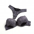 Women Intimates Denim Bra and G-String Panties Set Sexy Thong Underwear Suit Lingerie Set Thin Cup P