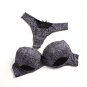 Women Intimates Denim Bra and G-String Panties Set Sexy Thong Underwear Suit Lingerie Set Thin Cup P