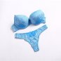 Women Intimates Denim Bra and G-String Panties Set Sexy Thong Underwear Suit Lingerie Set Thin Cup P