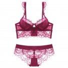 New Lace transparent bra romantic temptation lace bra set young women Plus size underwear set push u