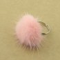 Mink Ring Fashion Boho Genuine Soft Leather fur ball Party Silver Rings for Women Gift PLS note No.