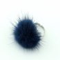 Mink Ring Fashion Boho Genuine Soft Leather fur ball Party Silver Rings for Women Gift PLS note No.