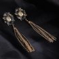 Onnea Newest Vintage Fringe Long Tassel Earrings Gold Dangle Colorful Crystal Opal Stone Drop Earrin