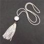 Bohemia Boho Pearl Jewelry Set Adjustable Silvery Ring Pearl Bead Tassel Dangle Earring Connector Ta