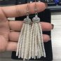Charm 2017 Boho Beige Red Champagne Thick Bead Tassel Earring Crystal Dangle Drop Earrings for Women