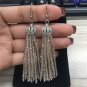 Charm 2017 Boho Beige Red Champagne Thick Bead Tassel Earring Crystal Dangle Drop Earrings for Women