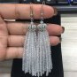 Charm 2017 Boho Beige Red Champagne Thick Bead Tassel Earring Crystal Dangle Drop Earrings for Women