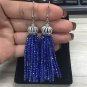 Charm 2017 Boho Beige Red Champagne Thick Bead Tassel Earring Crystal Dangle Drop Earrings for Women