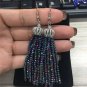 Charm 2017 Boho Beige Red Champagne Thick Bead Tassel Earring Crystal Dangle Drop Earrings for Women