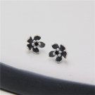 JINSE Real 925 Sterling Silver Earrings Vintage Thai Daisy Flower Pure Handmade Bangkok Silver Jewel