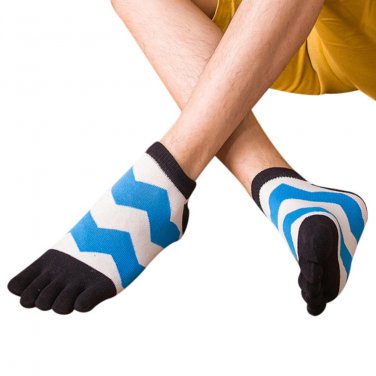 Patchwork color stripes socks Breathable Five Toe Cotton Socks Trainer Finger meias Cartoon styles w