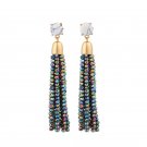 Joolim Jewelry Wholesale/5 Colors Dramatic Quality Handmade Bead Tassel Dangle Earring Maxi Earring 