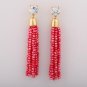 Joolim Jewelry Wholesale/5 Colors Dramatic Quality Handmade Bead Tassel Dangle Earring Maxi Earring