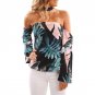 2017 Autumn New Arrival Women Off Shoulder Halter Floral Printed Casual Shirt Blouse Tops Shirt Blus